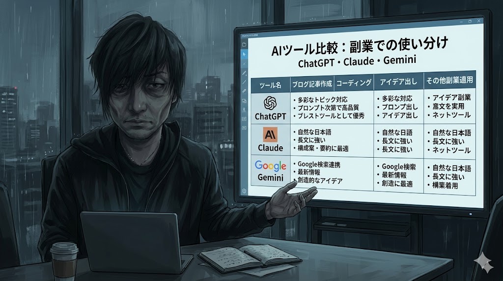 AIツール比較2026年・ChatGPT Claude Geminiの副業での使い分け完全ガイド