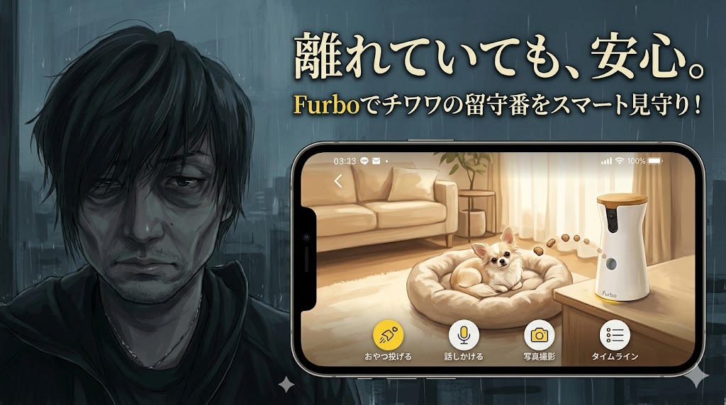 チワワの留守番対策2026年・ペットカメラFurboで分離不安を解消する方法