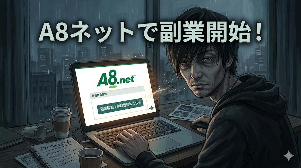 A8ネット、もしもアフィリエイト、バリューコマース等の主要ASP6社を報酬単価、最低支払額、得意ジャンルで比較したマトリクス図解。