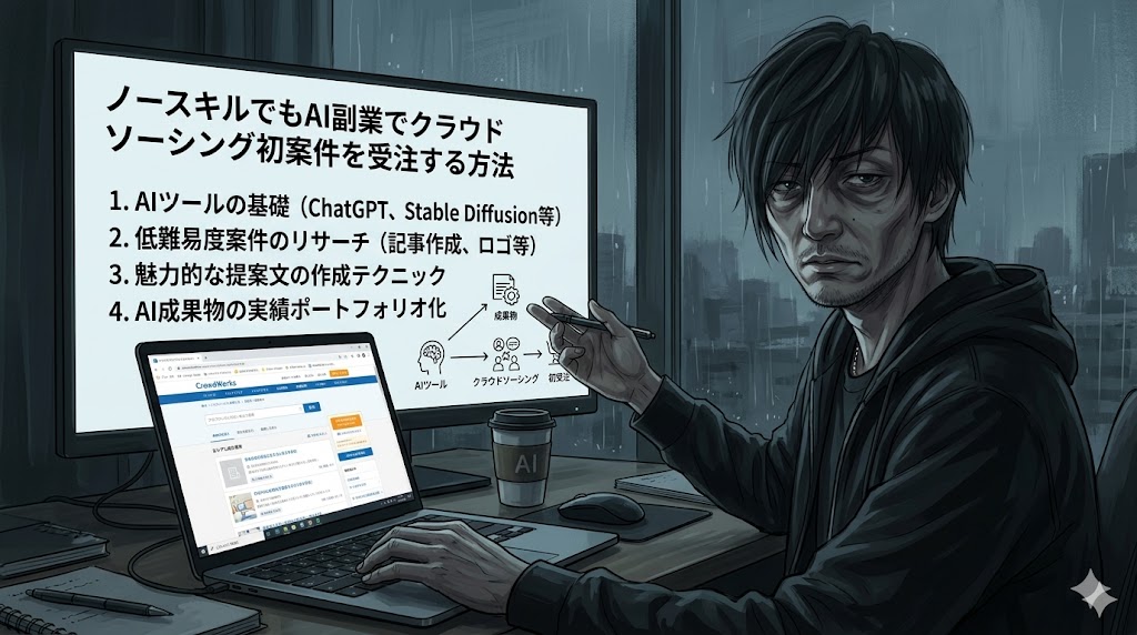 クラウドソーシングで初案件を受注する方法【ノースキルAI副業】