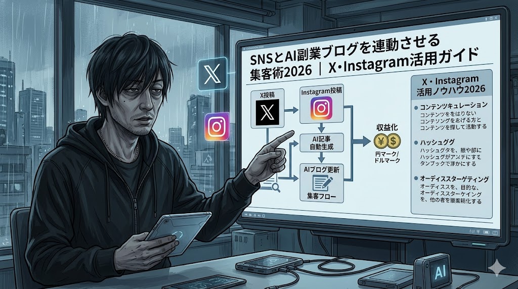 SNSとAI副業ブログを連動させる集客術2026｜X・Instagram初心者向け実践ガイド