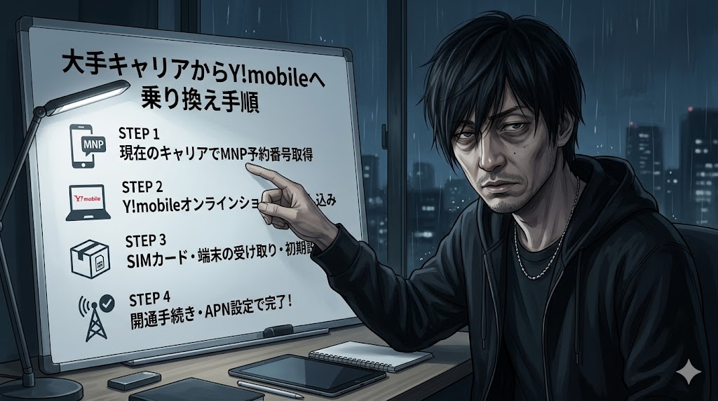 Y!mobileへ乗り換えてスマホ代を月2,000円台に下げる手順