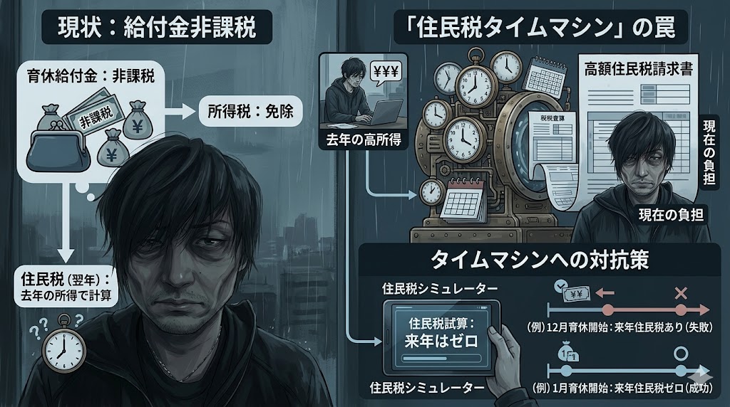 育休中の住民税・所得税・社会保険料の扱いをまとめた比較表