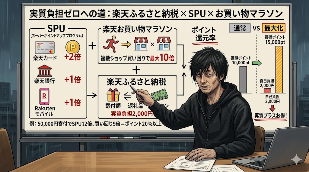 楽天ふるさと納税のSPUと買いまわりによる還元率アップの仕組み