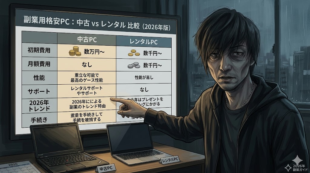 副業用格安PC中古vsレンタル比較2026
