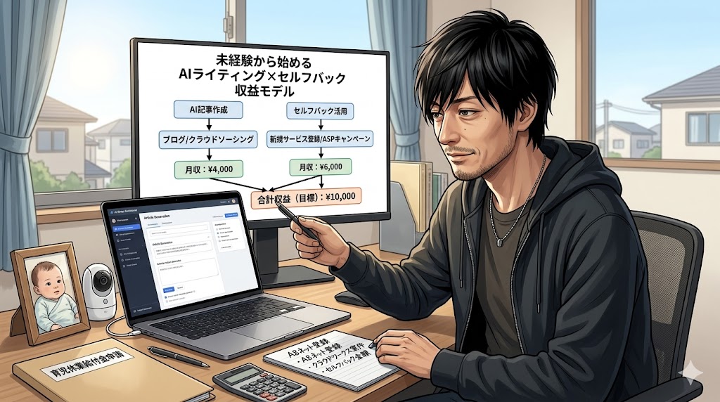 クラウドソーシング初心者が初月で1万円稼ぐための5ステップロードマップ図